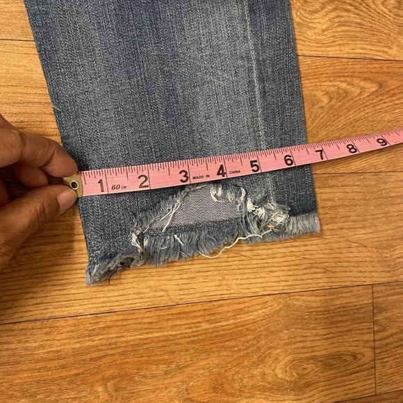 EXPRESS Skinny Ankle Stretch Women’s 8R Distressed Raw Hem Dark Wash Jeans | Y2K - Picture 15 of 16